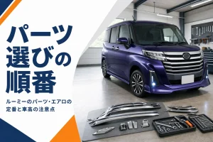 エアロを付けたルーミーとパーツのイメージ