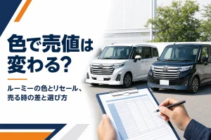 ルーミーの色と査定をイメージした写真