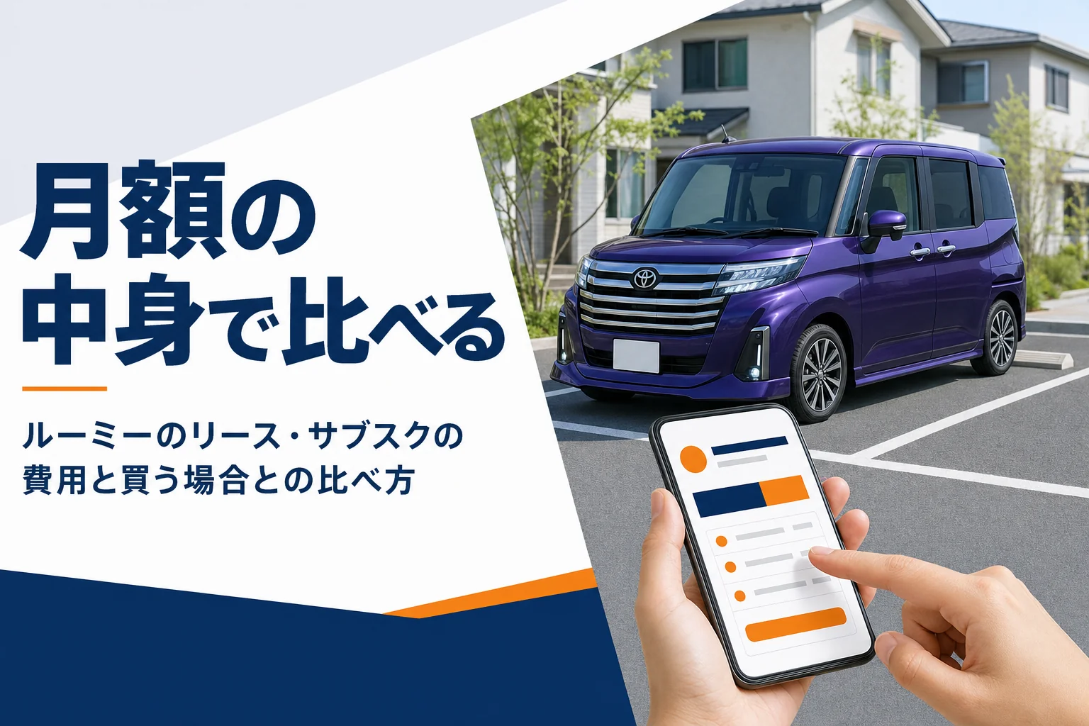 ルーミーをリースやサブスクで乗る費用を考えるイメージ