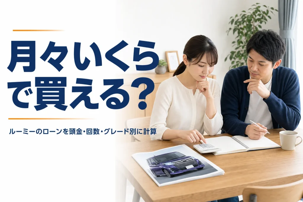 ルーミーのローンの月々を家計と照らして考えるイメージ