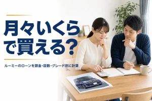 ルーミーのローンの月々を家計と照らして考えるイメージ