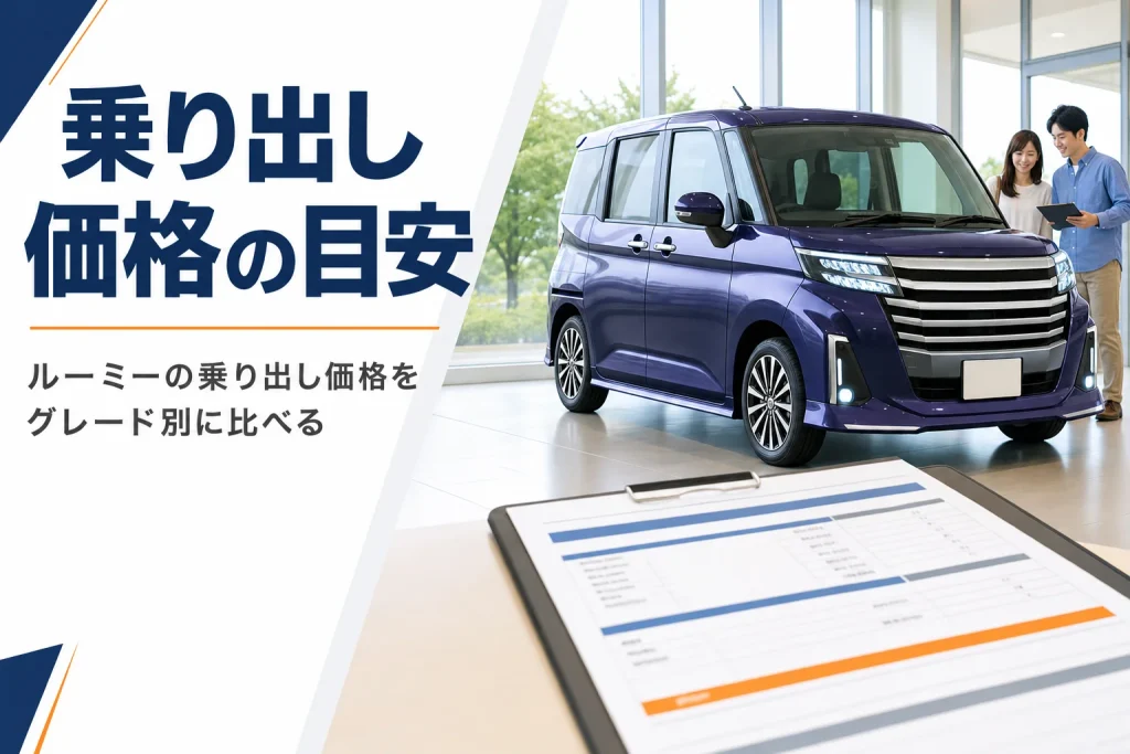 ルーミーの乗り出し価格を比べるイメージ