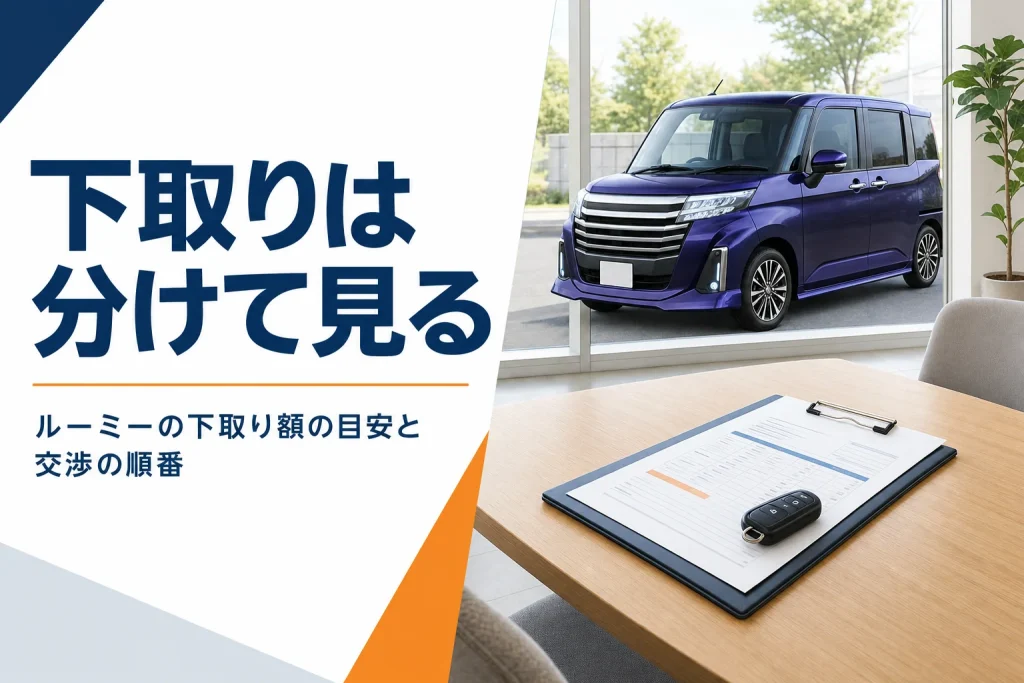 ルーミーの下取りを商談で相談する場面のイメージ
