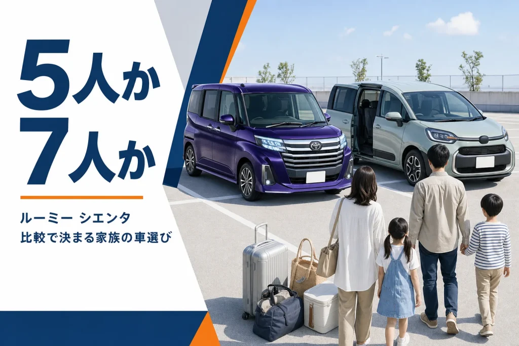 ルーミーと小型ミニバンを比べるイメージ