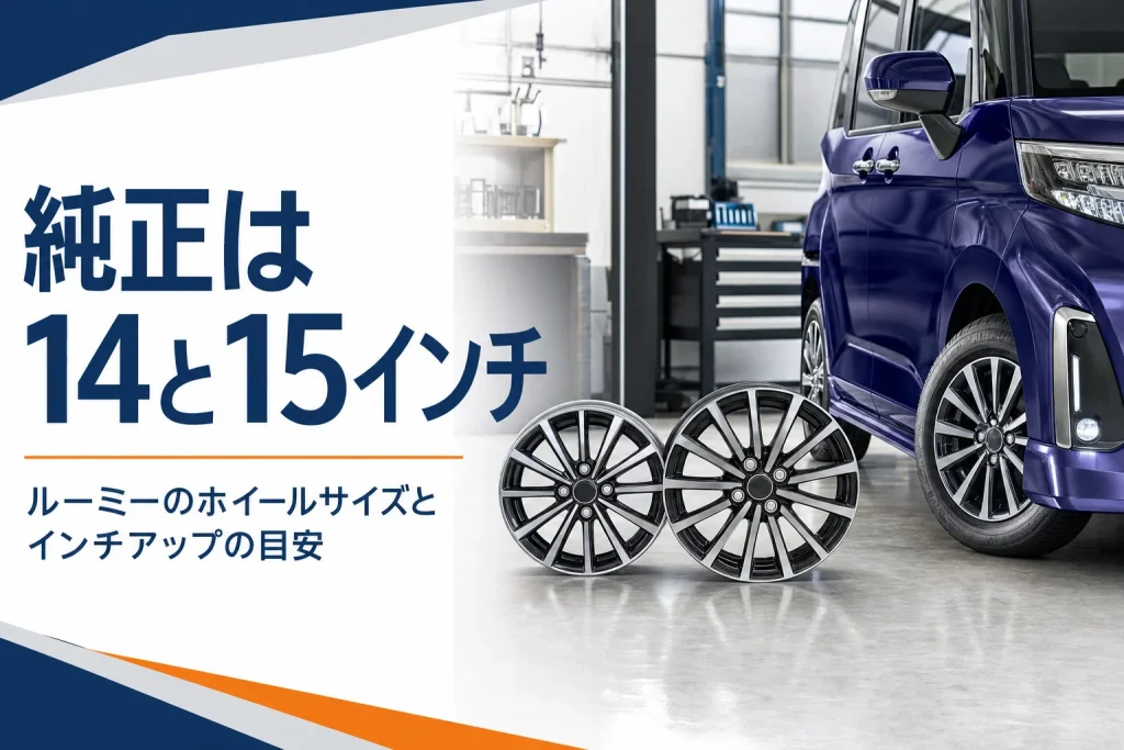 ルーミーの純正ホイールのサイズを紹介するアイキャッチ